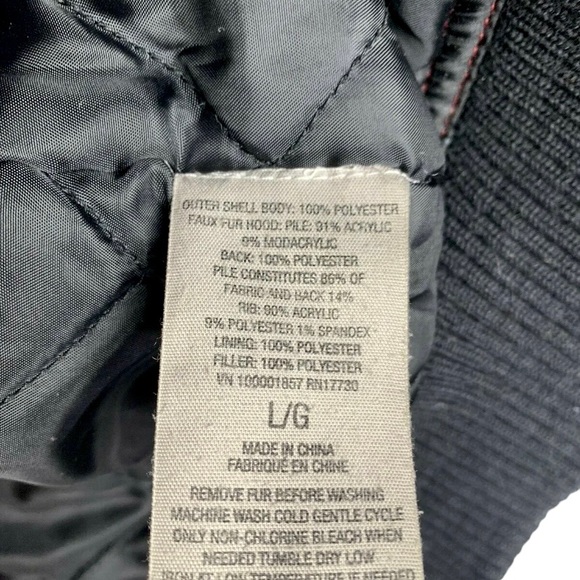 Vtg Levi's Mens Sz M Dark Blue Vegan Leather Moto Biker Jacket Zip-Up W/… - Picture 8 of 9